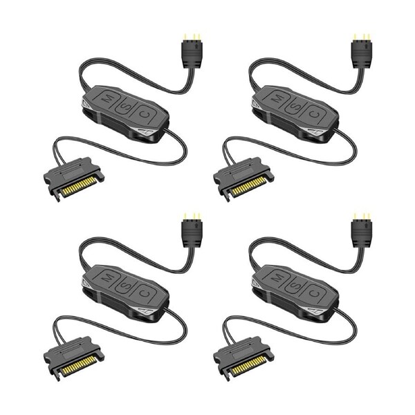 4PK Cruxtec PCL-SK01-BK MINI Controller SATA 15-Pin Male to 5V 3-Pin ARGB