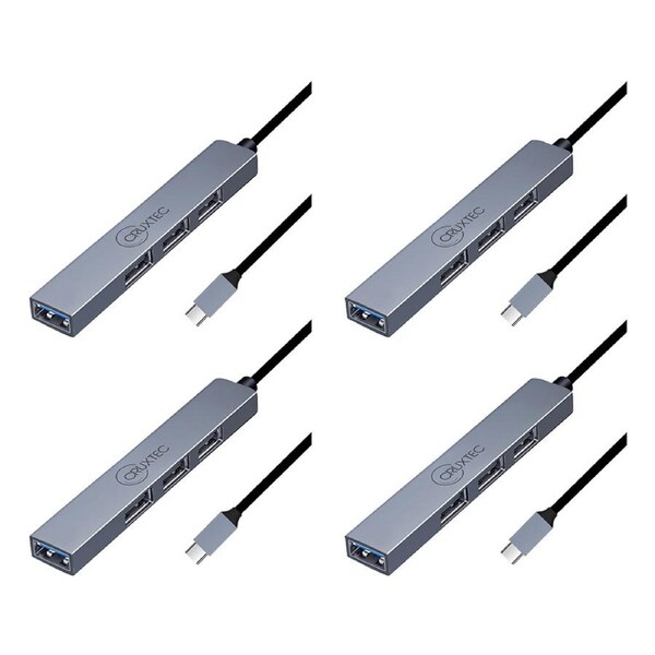 4PK Cruxtec MiniHigh Speed USB-C 3.0 Ultra-Slim HUB MC3-H4-SG 4 Ports
