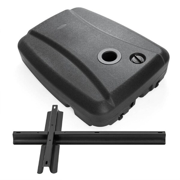Costway 100KG Cantilever Umbrella Base Fillable Patio Offset Hanging Umbrella Stand Holder w/Wheels & Cross Base