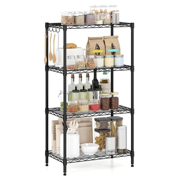 Costway Storage Rack Display Shelves 4-Tier Adjustable Warehouse Racking Shelf Shelving Unit Garage House