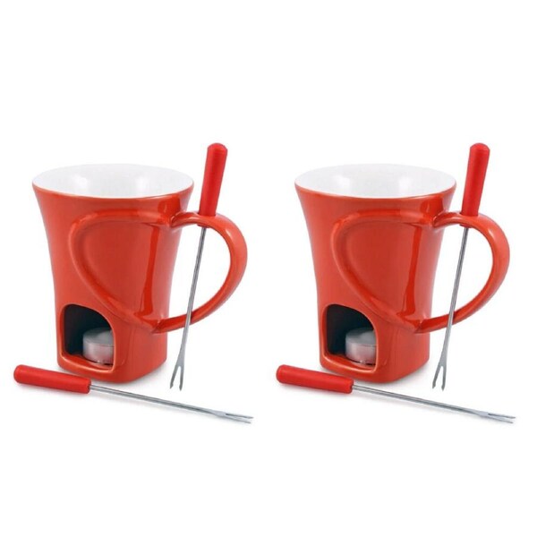 Swissmar Sweetheart 8pc Fondue Set 8 Piece Mug - Set of 2