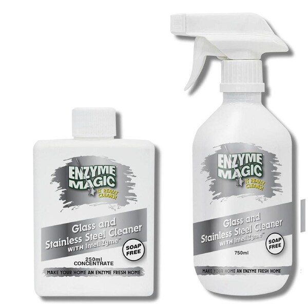 Enzyme Magic Glass & Stainless Steel Cleaner With Spray Bottle