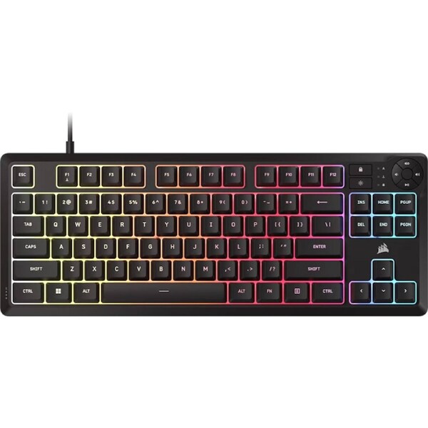 Corsair K55 CORE TKL RGB Gaming Keyboard 1000Hz 12KRO rubber-dome switched