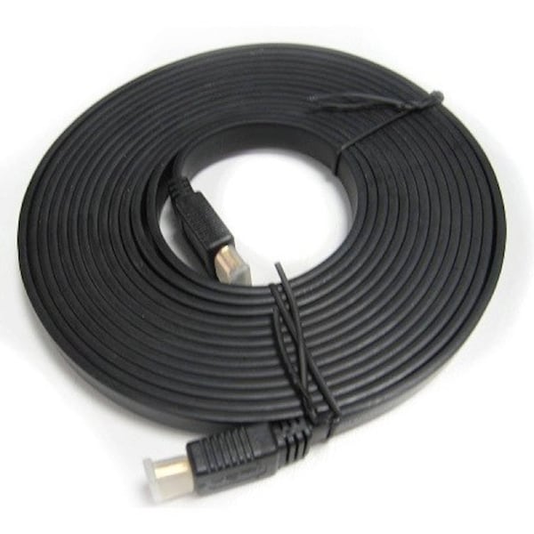 8Ware Flat HDMI Cable 2m - V1.4 19pin M-M Male to Male Gold Plated 3D 1080p