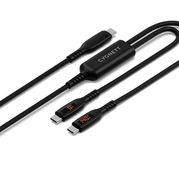 Cygnett Unite Intelli USB-C to Dual USB-C Split LED Cable 1.5M