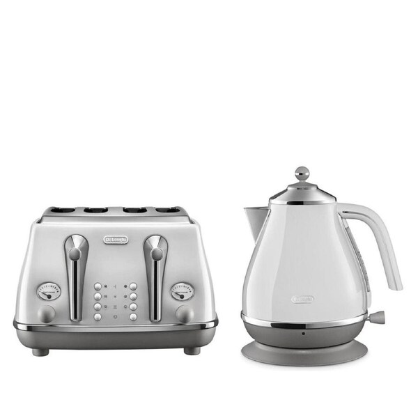 De'Longhi Icona Capitals Kettle and Four Slice Toaster Breakfast Pack