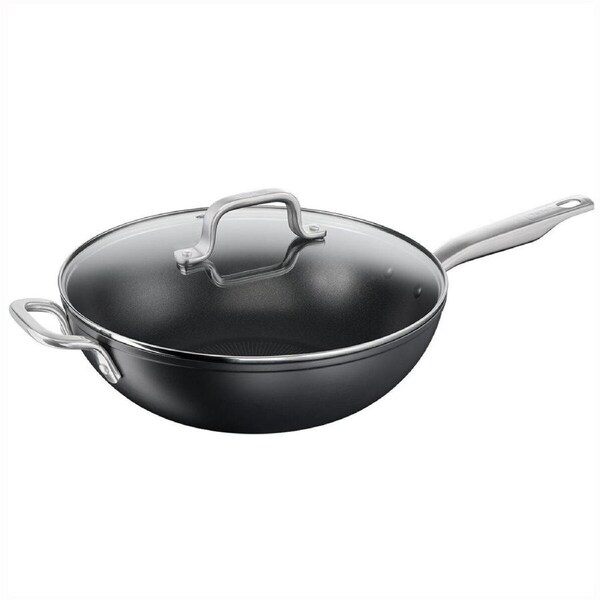 Tefal Premium Specialty Hard Anodised Induction Non-Stick Wok 32cm with Lid