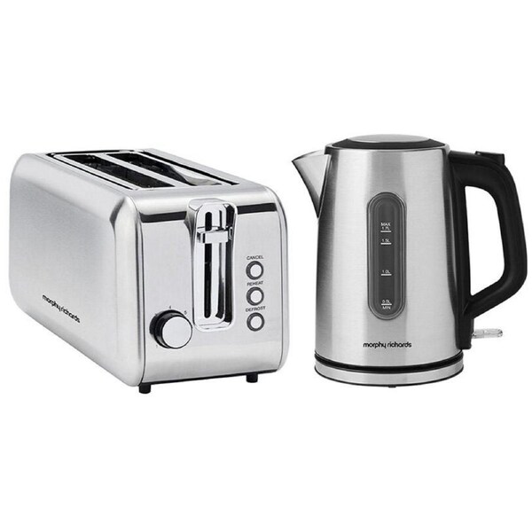 Morphy Richards Equip 1.7L Kettle and 4 Slice Long Slot Toaster