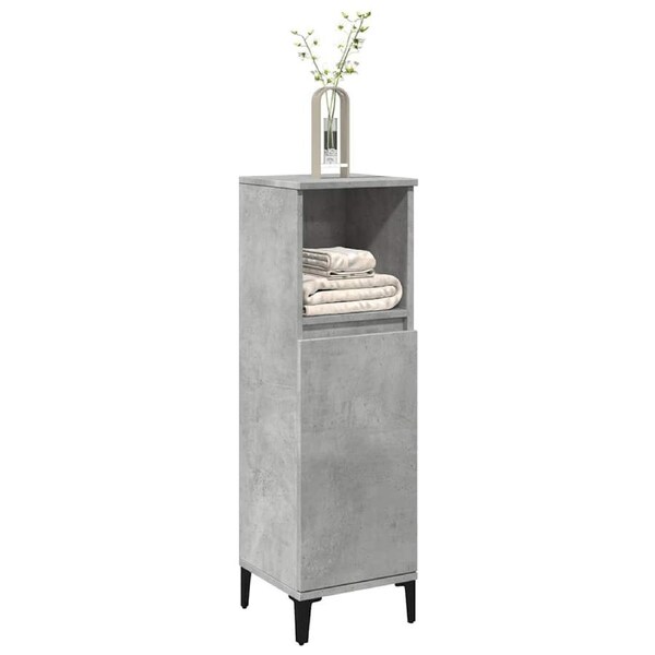 Bathroom Cabinet Concrete Grey 30x30x100 cm Engineered Wood vidaXL