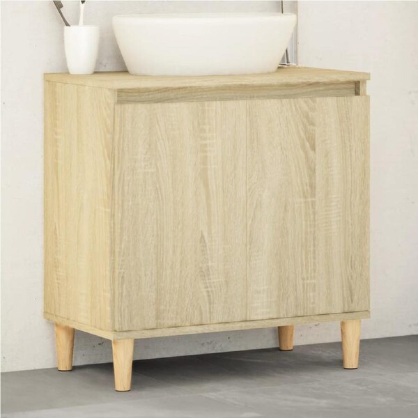 Sink Cabinet Sonoma Oak 58x33x60 cm Engineered Wood vidaXL
