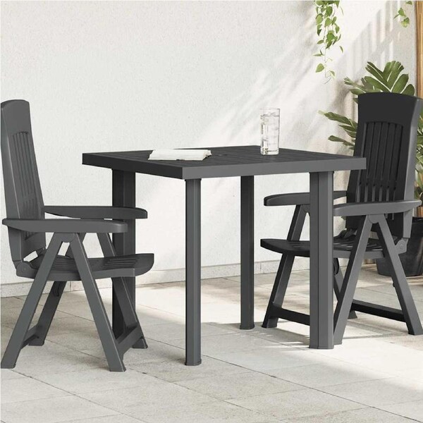 Garden Table Anthracite 80x75x72 cm Plastic vidaXL