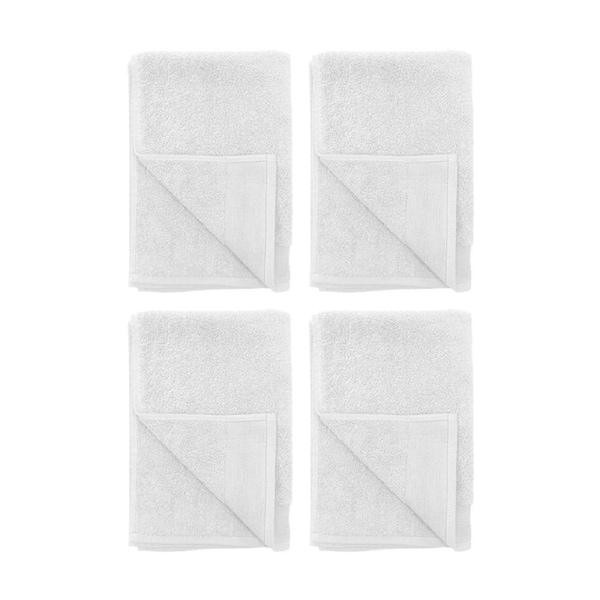 4PK Bambury Elvire 600gsm Soft Absorbent Cotton Hand Towel 40x60cm White