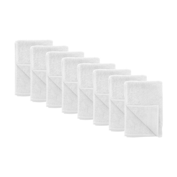 8PK Bambury Elvire 600gsm Soft Absorbent Cotton Hand Towel 40x60cm White