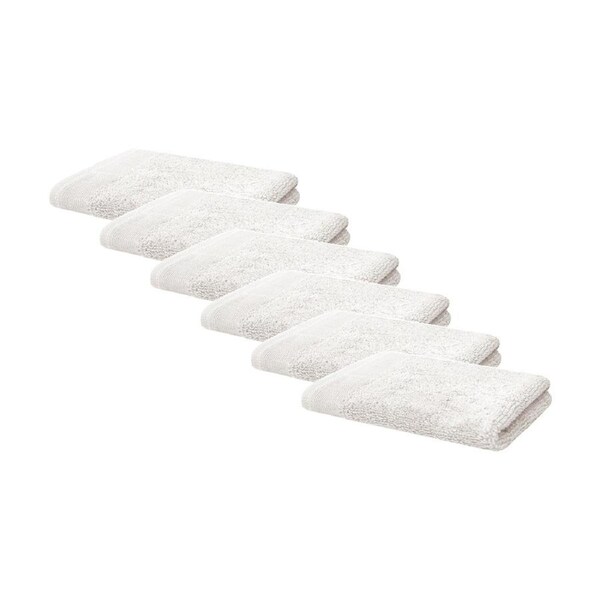 6PK Bambury Elvire 600gsm Soft Absorbent Cotton Face Washer 33x33cm White