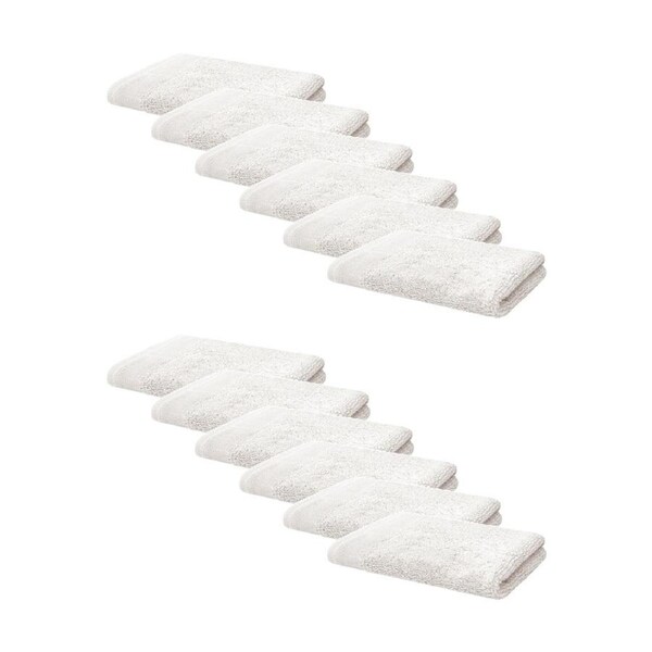 12PK Bambury Elvire 600gsm Soft Absorbent Cotton Face Washer 33x33cm White