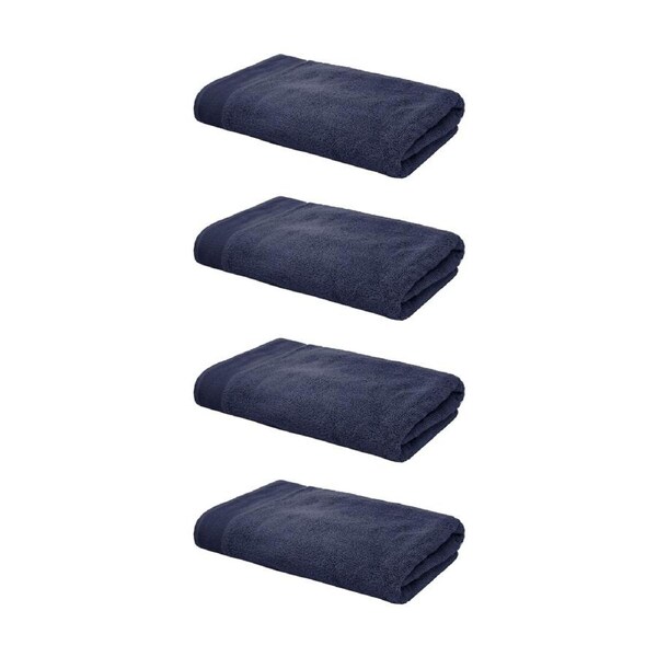 4PK Bambury Elvire 600gsm Soft Absorbent Cotton Bath Towel 68x137cm Blue
