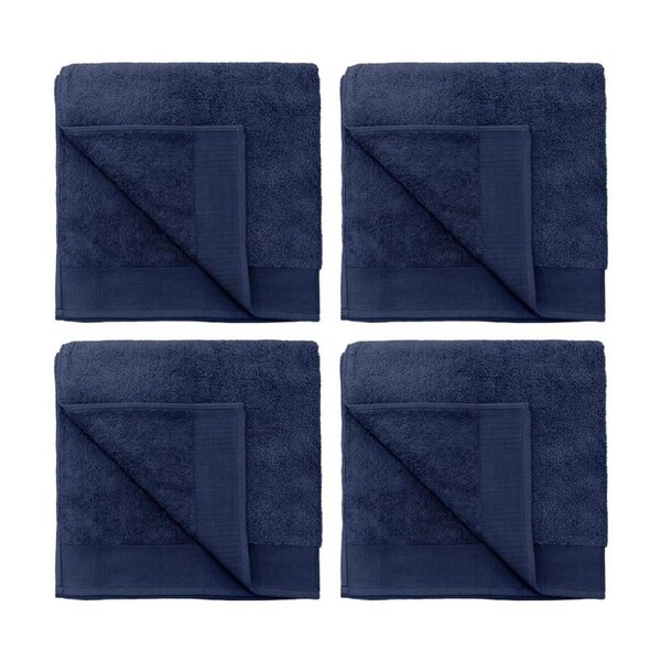 4PK Bambury Elvire 600gsm Soft Absorbent Cotton Bath Sheet 80x160cm Blue