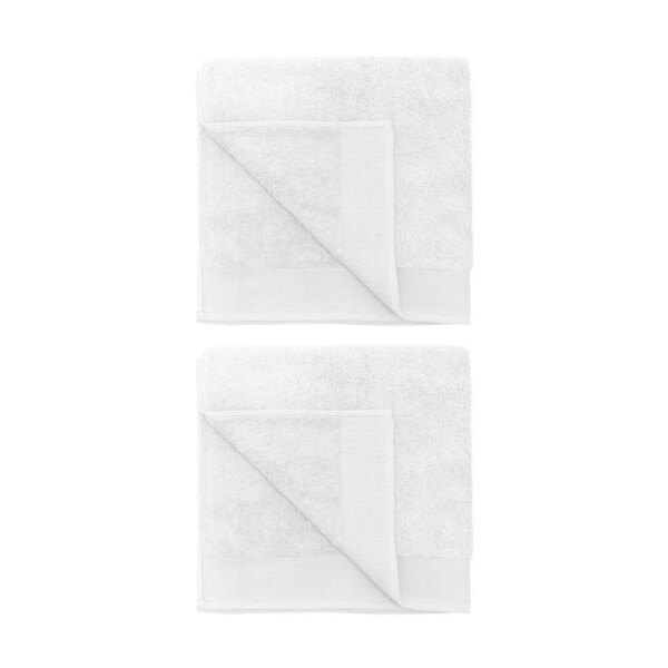 2PK Bambury Elvire 600gsm Soft Absorbent Cotton Bath Sheet 80x160cm White