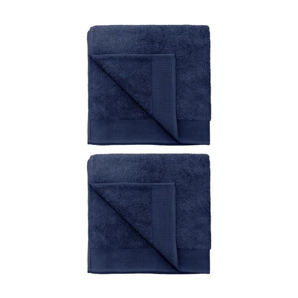2PK Bambury Elvire 600gsm Soft Absorbent Cotton Bath Sheet 80x160cm Blue