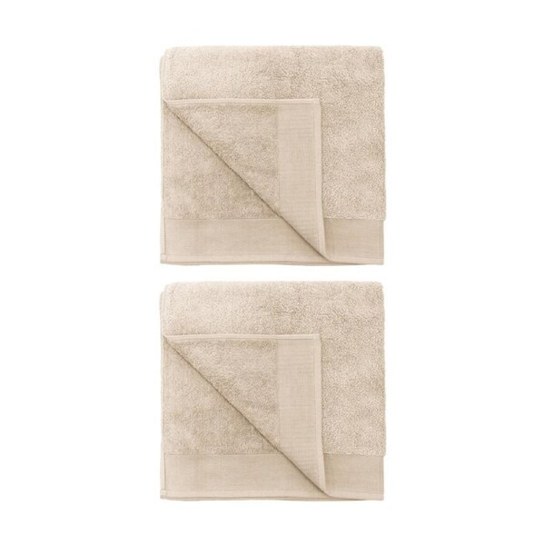 2PK Bambury Elvire 600gsm Soft Absorbent Cotton Bath Sheet 80x160cm Neutrals