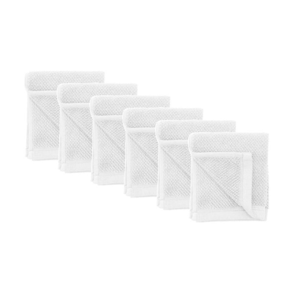 6PK Bambury Angove 600gsm Soft Absorbent Cotton Face Washer 33x33cm White