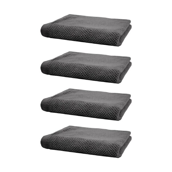 4PK Bambury Angove 600gsm Soft Absorbent Cotton Hand Towel 40x70cm Grey
