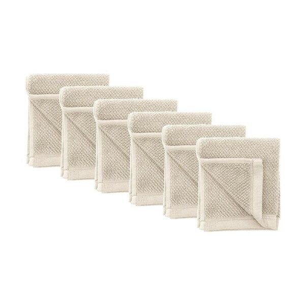 6PK Bambury Angove 600gsm Soft Absorbent Cotton Face Washer 33x33cm Neutrals