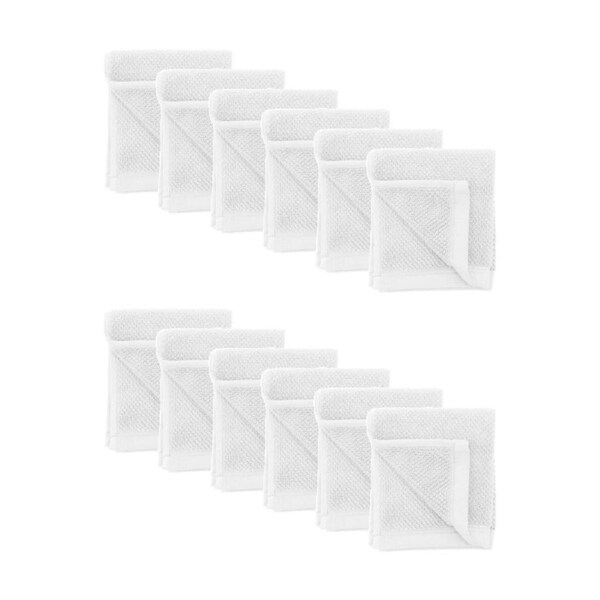 12PK Bambury Angove 600gsm Soft Absorbent Cotton Face Washer 33x33cm White