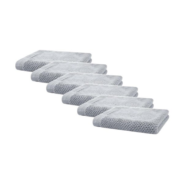 6PK Bambury Angove 600gsm Soft Absorbent Cotton Face Washer 33x33cm Blue