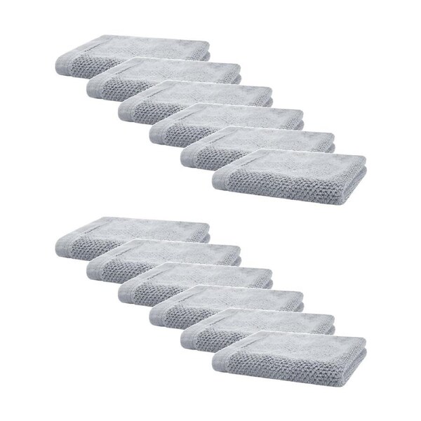 12PK Bambury Angove 600gsm Soft Absorbent Cotton Face Washer 33x33cm Blue