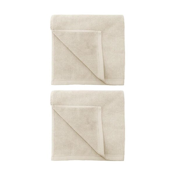 2PK Bambury Angove 600gsm Soft Absorbent Cotton Bath Towel 70x140cm Neutrals