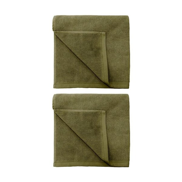 2PK Bambury Angove 600gsm Soft Absorbent Cotton Bath Towel 70x140cm Green