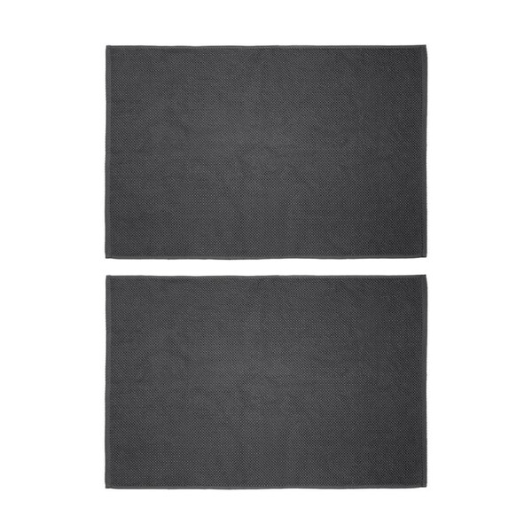 2PK Bambury Angove 950gsm Soft Absorbent Cotton Bath Mat 50x80cm Grey