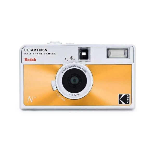 Kodak H35N 1/2 Frame 35mm Film Camera w/Flash ORG/SLVR