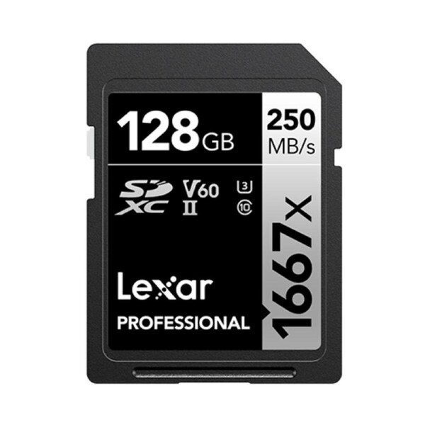 Lexar Pro 128GB 1667x SDXC UHS II Card 250Mbs V60