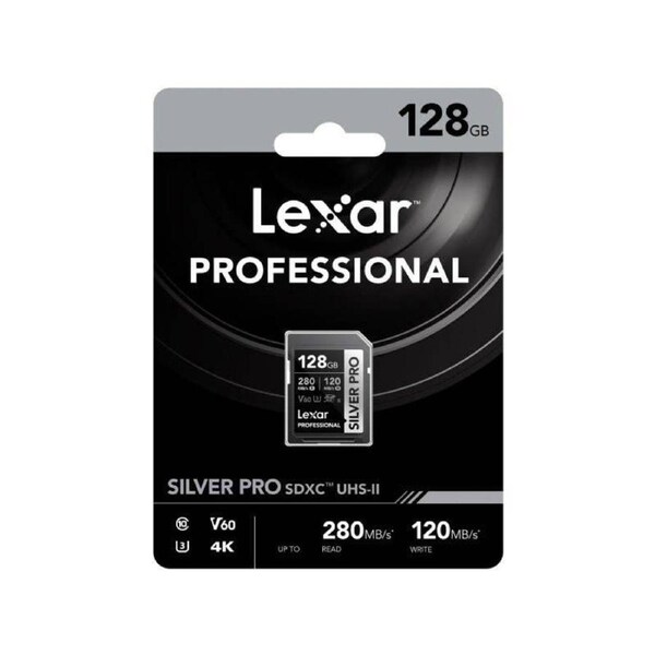 Lexar Pro 128GB 280Mbs SDXC Silver PRO Card V60 UHS-II