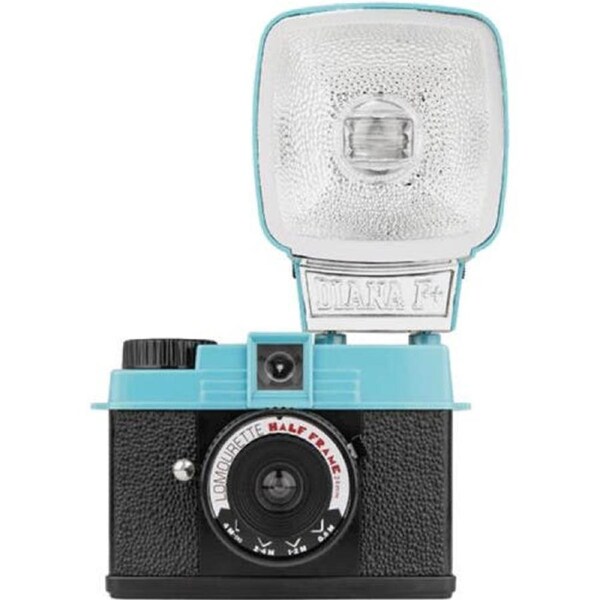 Lomo Half-frame Lomourette Camera & Flash Kit -Teal/BLK