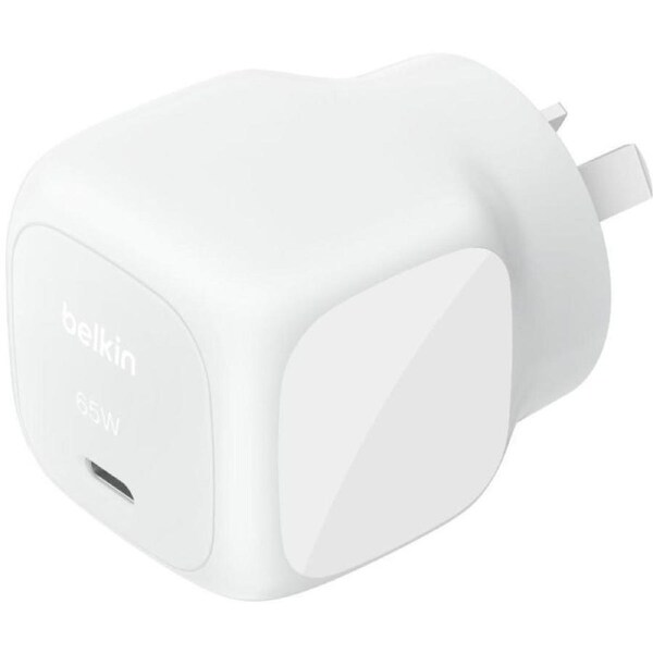 Belkin BoostCharge 65W Wall Charger - With USB-C Port - White - White [WCA011AUWH]