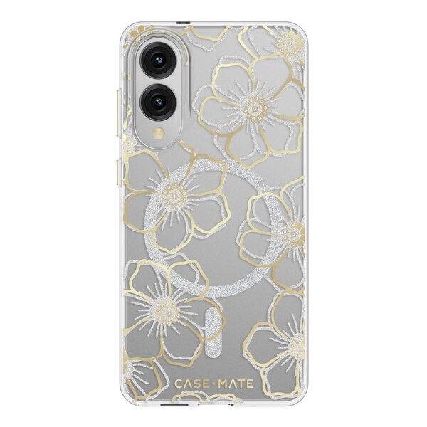 Case-Mate Floral Gems Case W/Magnet - For Samsung Galaxy S25 Edge - Gold - Clear/ Gold [CM056856]