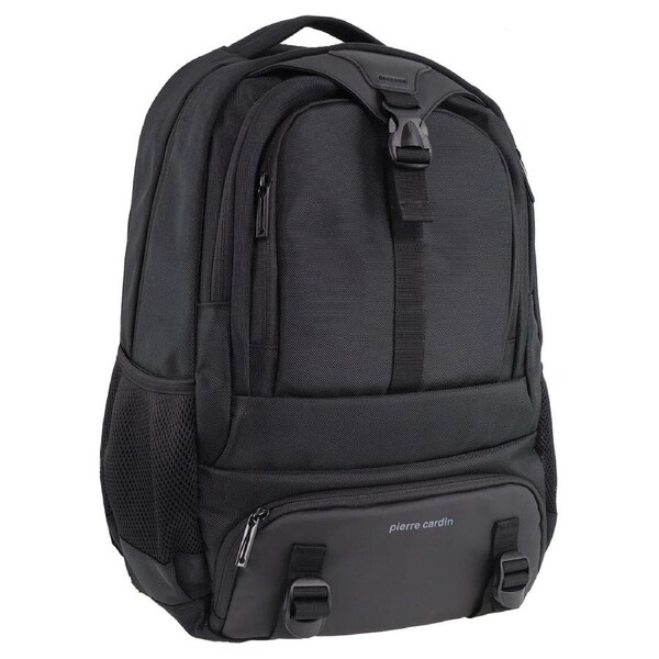 Pierre Cardin 32L Mens Nylon Computer/Business Backpack Bag - Black