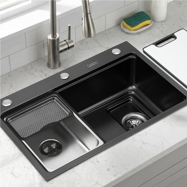 Cefito 68 x 45 x 21.5cm Kitchen Sink 304 Stainless Steel Bar Sink Millet Grain Water Basin Sink