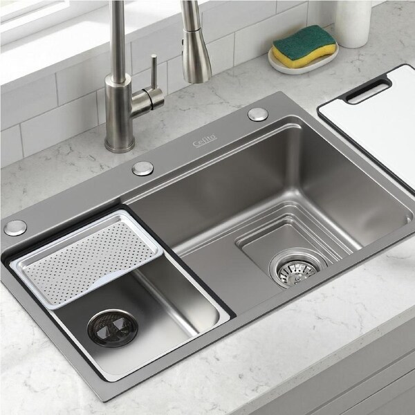 Cefito 68 x 45 x 21.5cm Kitchen Sink 304 Stainless Steel Bar Sink Millet Grain Water Basin Sink