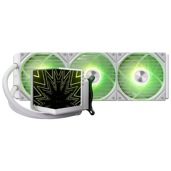 TRYX STAGE 360 AIO WHITE LIQUID COOLER360mm/BLACK/3x120mm ARGB Fans/L Shaped