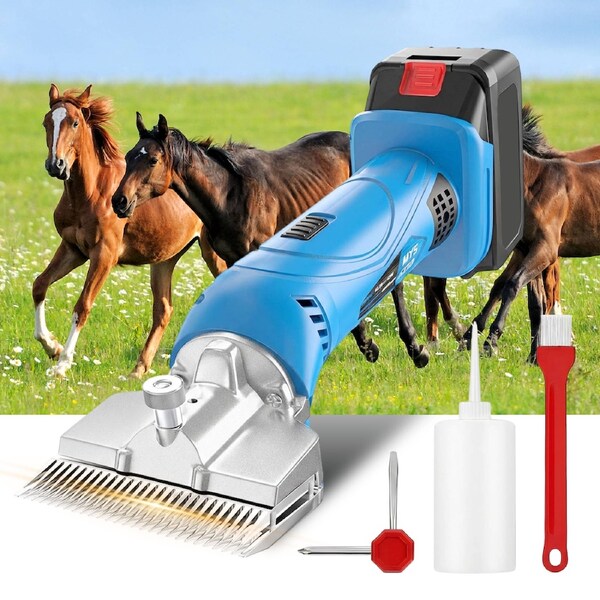 Advwin Horse Clippers Cordless 500W 2800RPM 6 Speeds Sheep Horse Shears