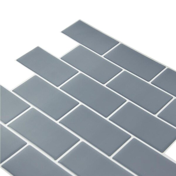 3D Peel and Stick Wall Tiles Self Adhesive Dark Grey Design, Pack of 10 Sheets