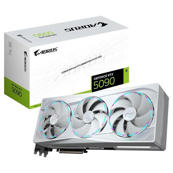 Gigabyte Aorus GeForce RTX 5090 Stealth Ice 32G Graphics Card (N5090AORUS-ST-ICE-32GD)