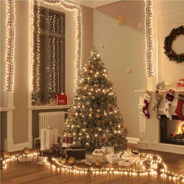 LED Cluster String with 400 LEDs Warm White PVC vidaXL