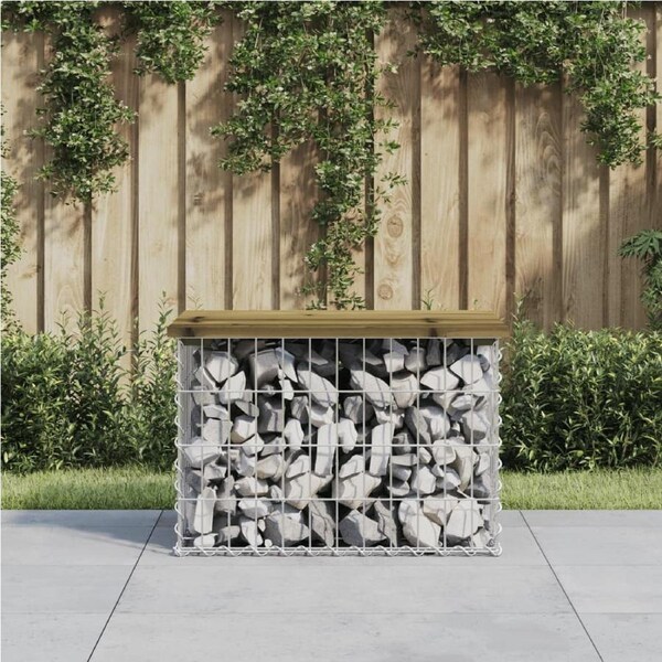 Garden Bench Gabion Design 63x44x42 cm Impregnated Wood Pine vidaXL