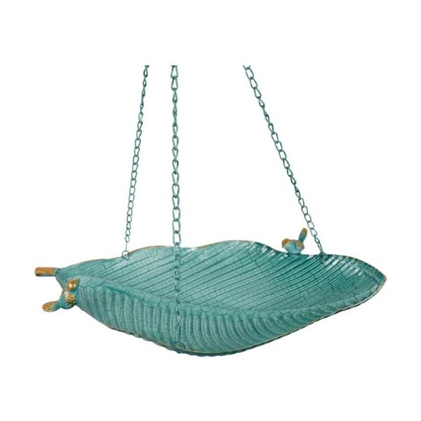 Bronrob Hanging Leaf Bird Feeder Metal Enamel Outdoor Garden Decor 63.5x53.34cm