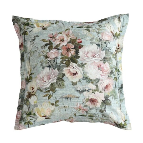 MM Linen Odile 300TC Cotton Sateen Botanical Floral European Pillowcase 65x65cm